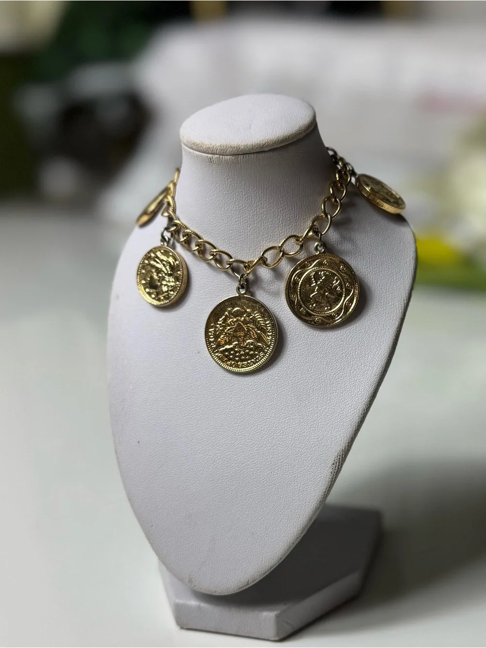 Gold Coin Charm Link Bracelet - Women Jewelry - Picture 6 of 13